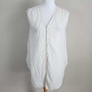 Community Aritzia Silk Blend Sleeveless Tunic Womens Small White Shirt Blouse